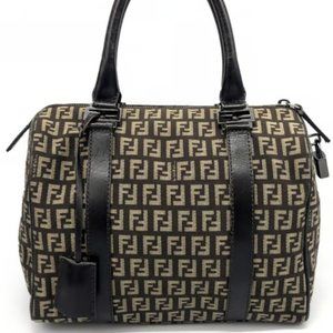 FENDI Zucca Zucchino Vintage Mini Boston Canvas Satchel